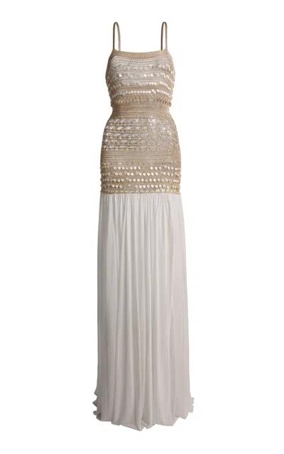 Christopher Esber Pearl Maxi Dress In Gold