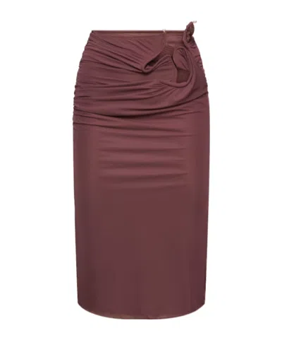 Christopher Esber Perspective Knitted Midi Skirt In Red