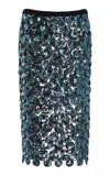 Christopher Esber Photon Sequined Crochet Midi Skirt In Multi