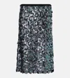 Christopher Esber Photon Sequined Crochet Midi Skirt In Multicoloured