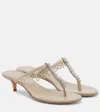 Christopher Esber Pierced Embellished Leather Thong Sandals In Neutral