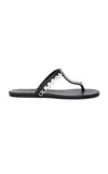 Christopher Esber Pierced Leather Flip Flops In Black