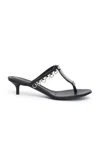 Christopher Esber Pierced Leather Kitten Heels In Black
