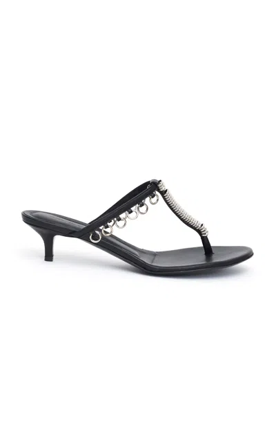 Christopher Esber Pierced Leather Kitten Heels In Black