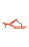 Christopher Esber Pierced Leather Kitten Heels In Red