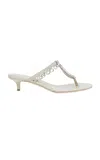 Christopher Esber Pierced Leather Kitten Heels In White
