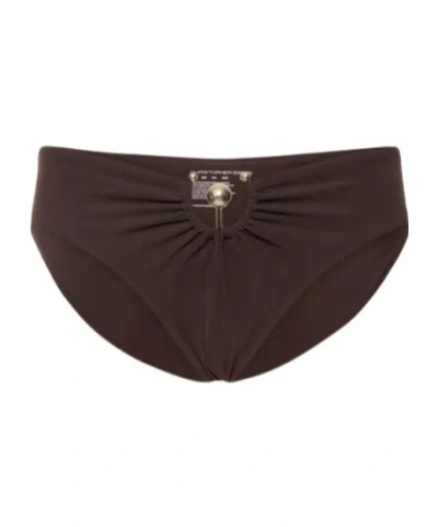 Christopher Esber Pierced Orbit Bikini Bottoms In Brown