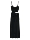 Christopher Esber Womens Black Ruched Orbit Slit Stretch-jersey Maxi Dress