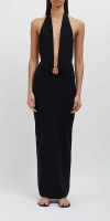 Christopher Esber Pierced Orbit Halter Split Front Dress