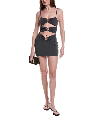 Christopher Esber Orbit Black Mini Dress In Lycra In Yellow
