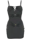 Christopher Esber Pierced-orbit Mini Dress In Grey