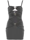 Christopher Esber Pierced-orbit Mini Dress In Grey