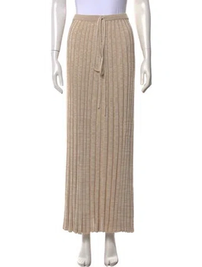 Pre-owned Christopher Esber Pleated Accents Long Skirt W/ Tags In Neutrals