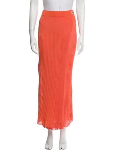Pre-owned Christopher Esber Pleated Accents Midi Length Skirt In Orange