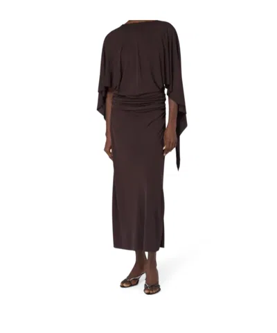 Christopher Esber Pleated Dress In Brown