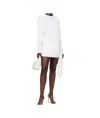 Christopher Esber Side Cowl Drape Extension Dress In White