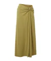 Christopher Esber Ruched Orbit Split Maxi Skirt In Green