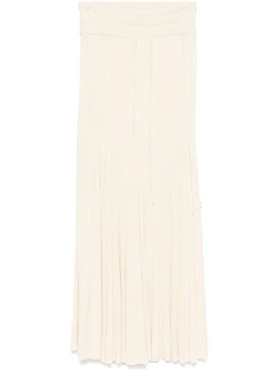 Christopher Esber Pleated Maxi Skirt In Neutrals