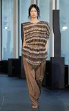 Christopher Esber Plinth Wool Herringbone Wide-leg Pants In Brown