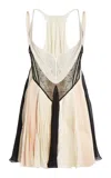 Christopher Esber Plissé Silk-lace Mini Dress In Multi