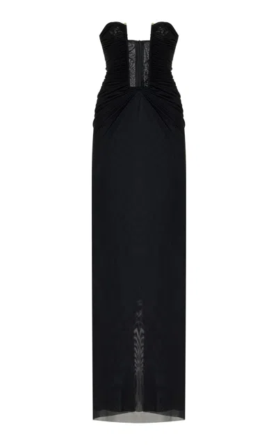 Christopher Esber Plunge Strapless Maxi Dress In Black