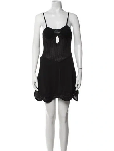 Pre-owned Christopher Esber Plunge Neckline Mini Dress In Black