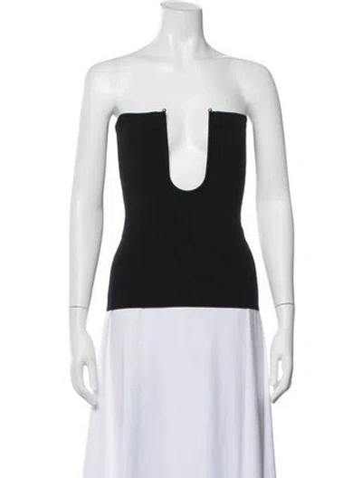Pre-owned Christopher Esber Plunge Neckline Sleeveless Crop Top In White
