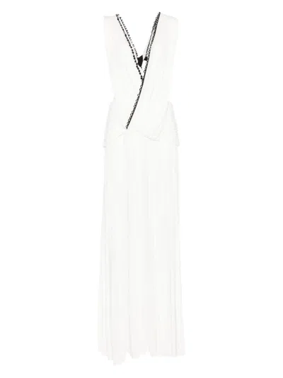 Christopher Esber Plunge V-neck Dress In White