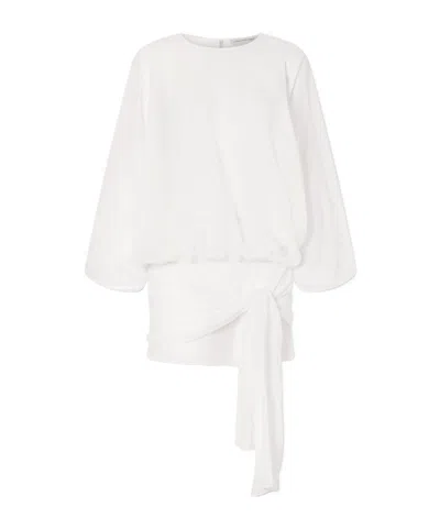 Christopher Esber Porto Tie-detailed Gathered Cotton-voile Mini Dress In White