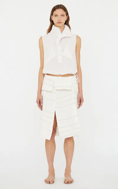 Christopher Esber Powdered Drawstring  Cotton Top In Light Pink