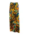Christopher Esber Printed Draped Silk Maxi Skirt In Black