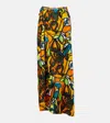 Christopher Esber Printed Draped Silk Maxi Skirt In Multi