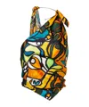 Christopher Esber Printed Draped Silk Top In Multi