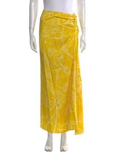 Pre-owned Christopher Esber Printed Long Skirt In Yellow