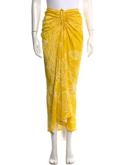 Pre-owned Christopher Esber Printed Long Skirt In Yellow