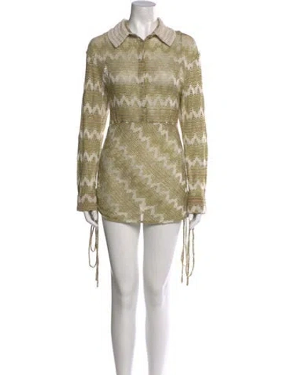 Pre-owned Christopher Esber Printed Mini Dress In Green