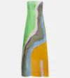 Christopher Esber Aura Silk Strapless Dress In Tangelo Aura Print In Multi