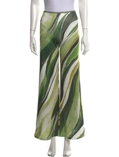 Pre-owned Christopher Esber Printed Wide Leg Pants In Green