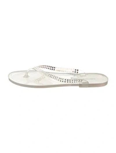 Pre-owned Christopher Esber Pvc Crystal Embellishments Sandals In Clear