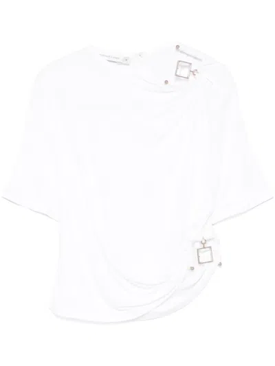 Christopher Esber Quartz-embellishment Crop Top In White