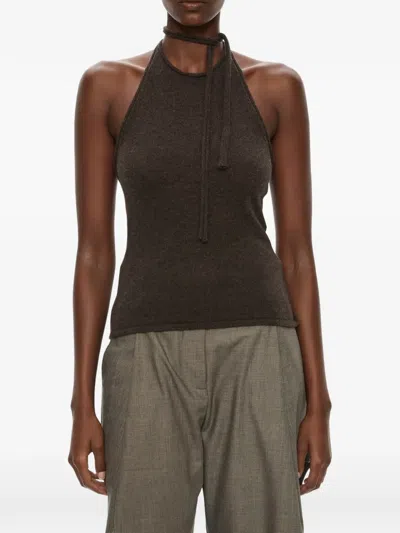 Christopher Esber Rae Cashmere Top In Brown