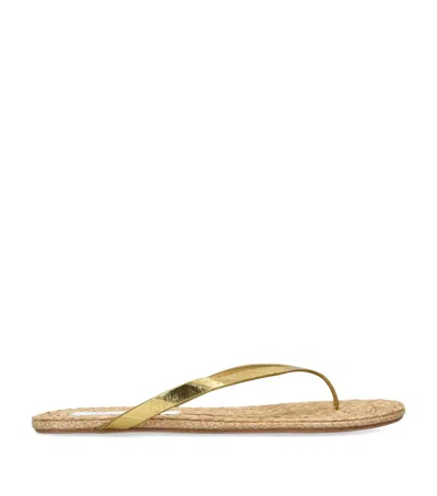 Christopher Esber Raffia Palma Flip Flops In Gold