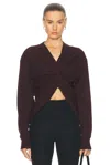 Christopher Esber Ravelled Cropped Cashmere Sweater In Mahogany