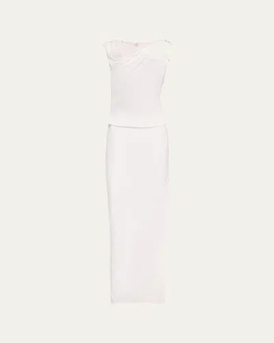 Christopher Esber Ravelled Jersey Cutout Column Maxi Dress In White