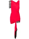 Christopher Esber Galathea Asymmetric Midi Dress In Red