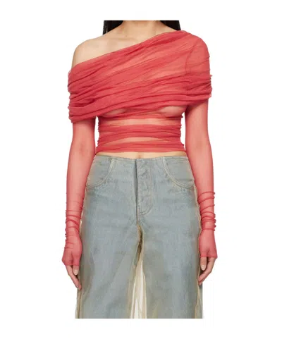 Christopher Esber Red Veiled Blouse