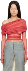 Christopher Esber Red Veiled Blouse In Watermelon