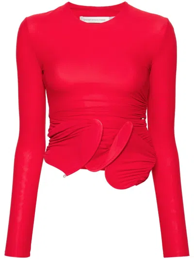 Christopher Esber Venus Looped Mesh Top In Red