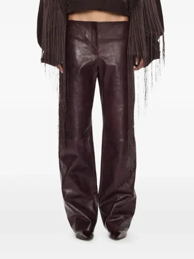 Christopher Esber Redux Leather Trousers In Brown