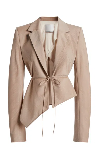 Christopher Esber Ren Bias Wool Blazer In Brown